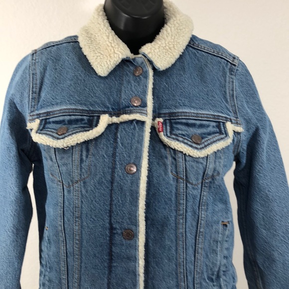Levi’s Women’s Sherpa Denim Jacket Size SX - Picture 14 of 16